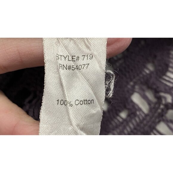 CABI Women Sweater Waterfall Open Front Crochet Cardigan Sz M Purple 79-32 - Picture 10 of 11